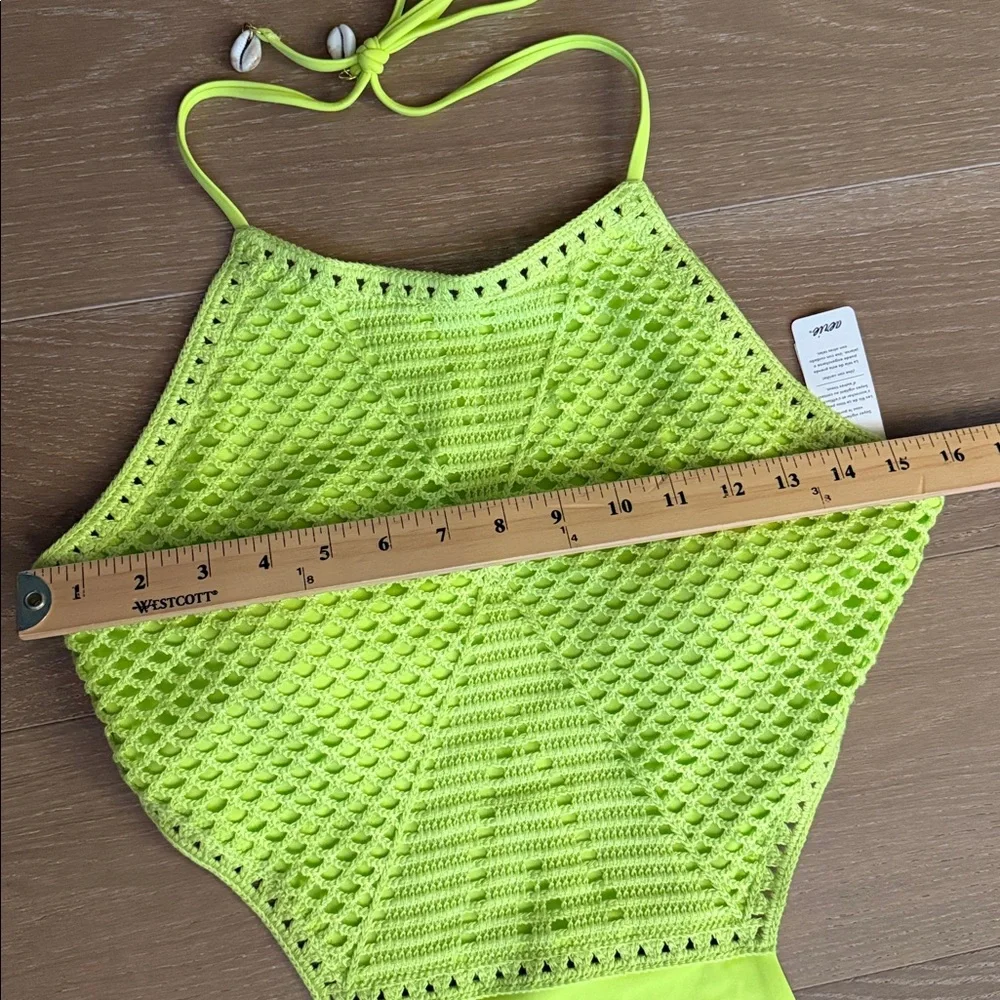 NWT Aerie Crochet Halter Cheeky Cutout One Piece | L